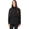 Coton Ouaté Aspen 1/4 Zip Femme Noir, de face