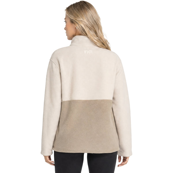 Coton Ouaté Aspen 1/4 Zip Femme Sable, de dos