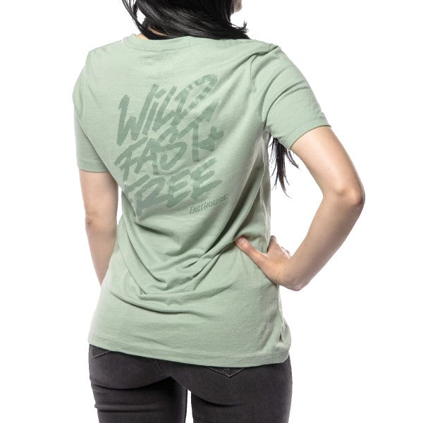 T-Shirt WFF Femme Vert essayage de dos