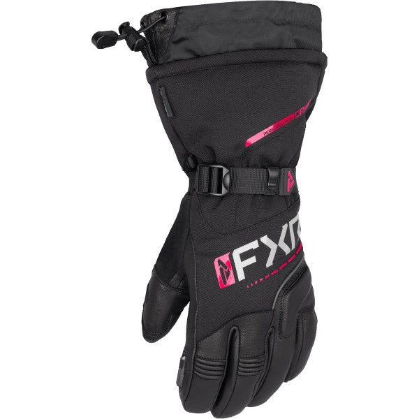 Gants de Motoneige Fusion Femme Rose/Noir côté jointures