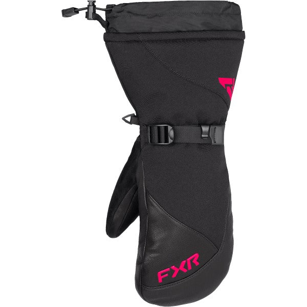 Mitaines de Motoneige Combat Hybride Femme Noir/Rose côté jointures