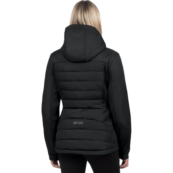 Manteau Coupe-vent Phoenix Quilted Femme Noir, de dos