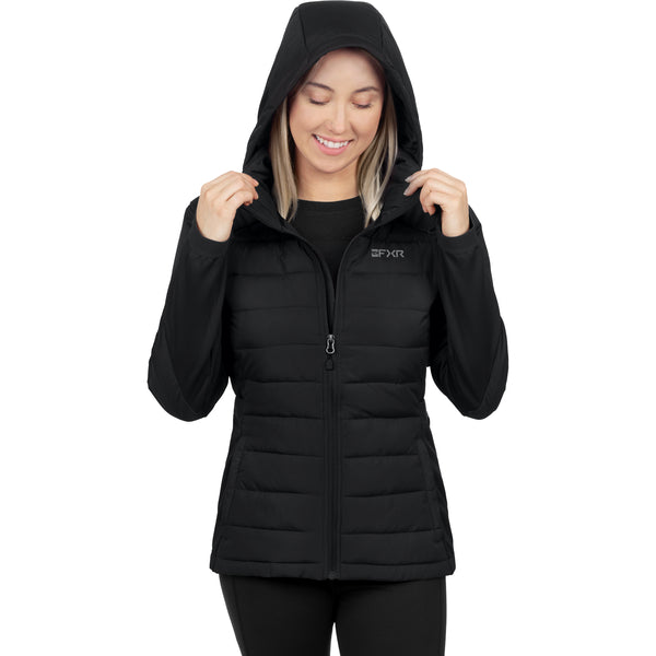 Manteau Coupe-vent Phoenix Quilted Femme Noir, de face