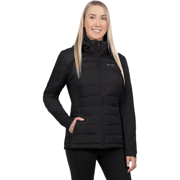 Manteau Coupe-vent Phoenix Quilted Femme Noir, de face
