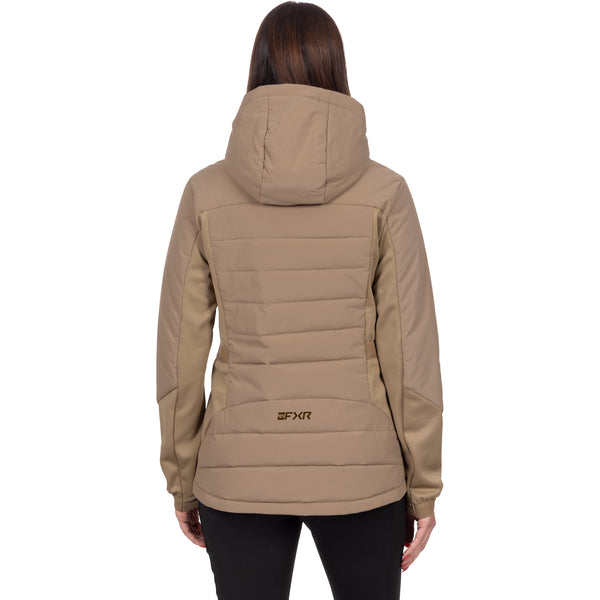 Manteau Coupe-vent Phoenix Quilted Femme Beige, de dos