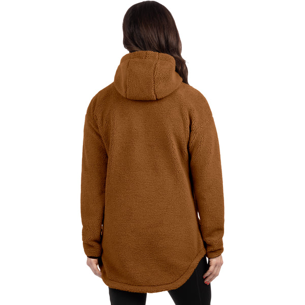 Manteau Sapphire Sherpa Femme Brun, de dos