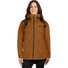 Manteau Sapphire Sherpa Femme Brun, de face