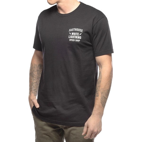 T-Shirt White Lightning Noir/Blanc essayage de face