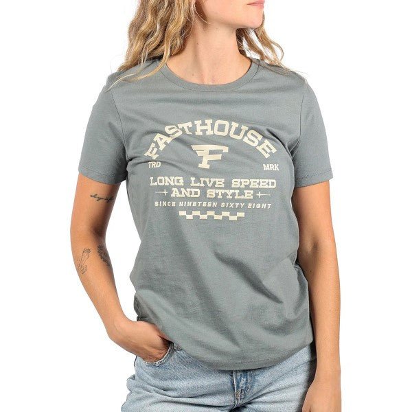 T-Shirt Arthur Femme Vert/Blanc essayage de face