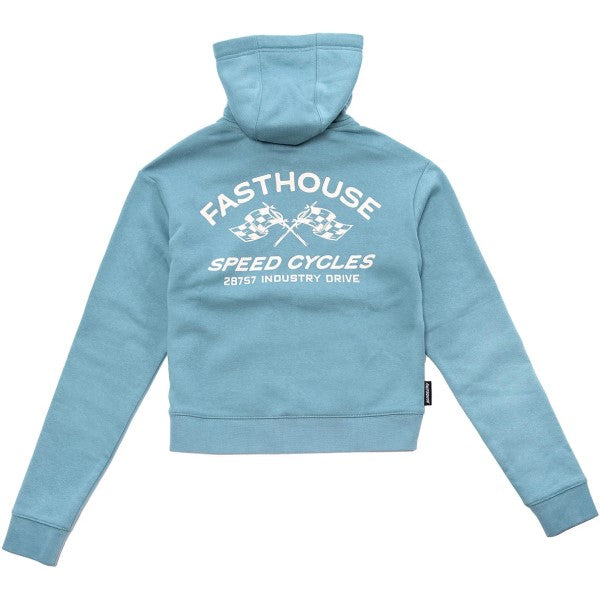 Coton Ouaté avec Fermeture Éclair Crown Femme Turquoise de dos