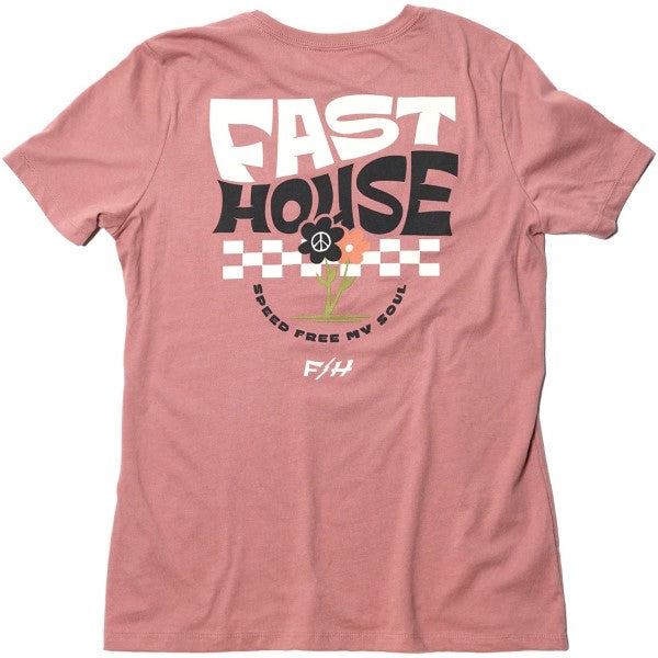 T-Shirt Flourish Femme Rose/Blanc de dos