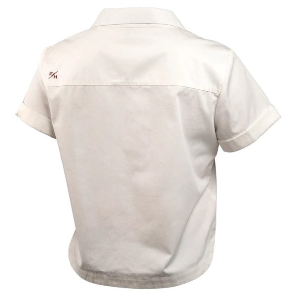 Chemise Courte Garage Talk pour Femme Blanc Dos