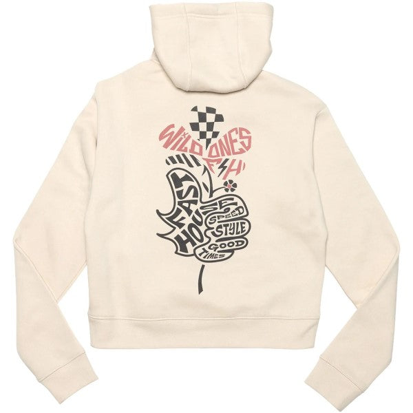 Coton Ouaté avec Fermeture Éclair Garden Party Femme Blanc/Noir de dos