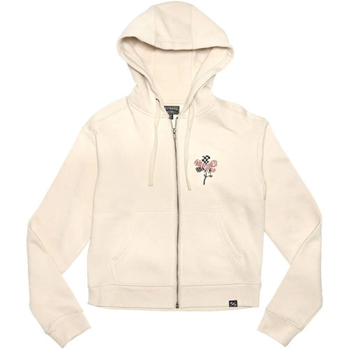 Coton Ouaté avec Fermeture Éclair Garden Party Femme Blanc/Noir de face