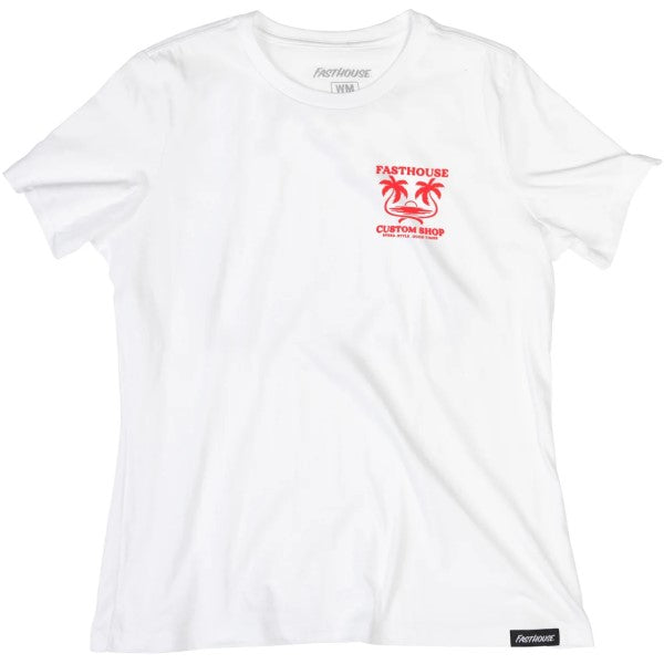 T-Shirt Getaway Femme Blanc/Rouge de face