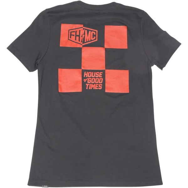 T-Shirt Gibson Femme Noir/Rouge de dos