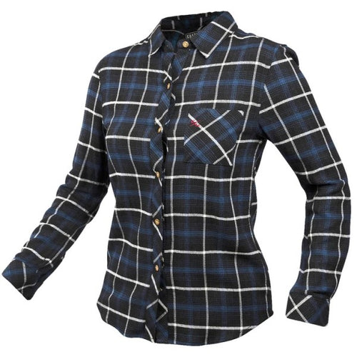 Chemise Flanelle Honey pour Femmes Bleu/Noir Devant