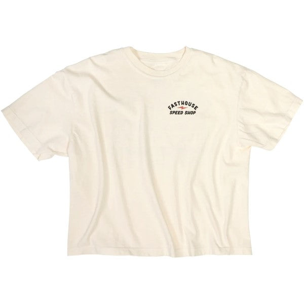 T-Shirt Junction Crop Femme Noir/Blanc/Rouge de face