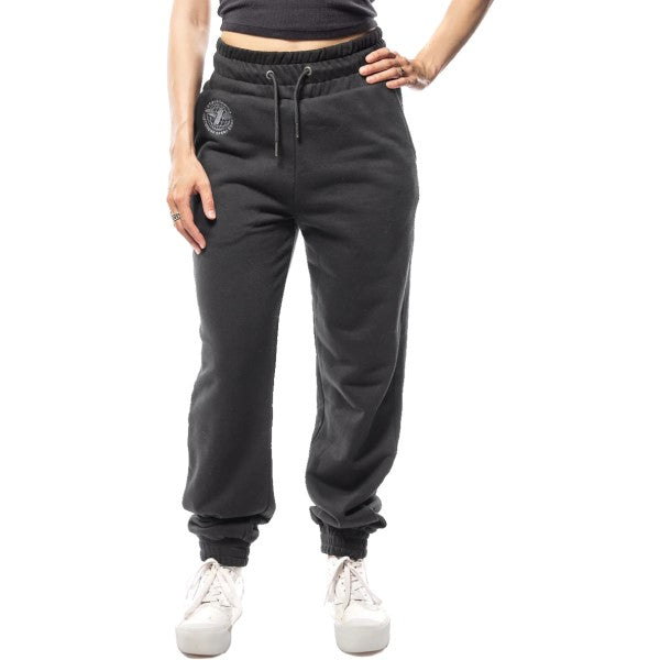 Pantalon de Jogging Renown Femme Noir essayage de face