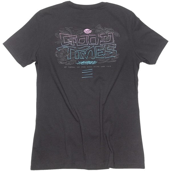 T-Shirt Shadow Palms Femme Noir/Rose/Bleu de dos