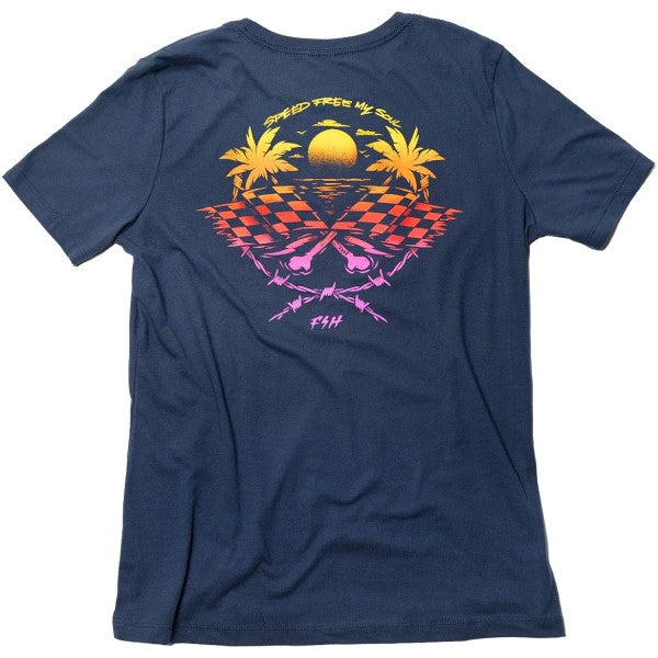 T-Shirt Sun Struck Femme Bleu/Multicolore de dos