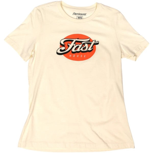 T-Shirt Tasker Femme Blanc/Orange de face