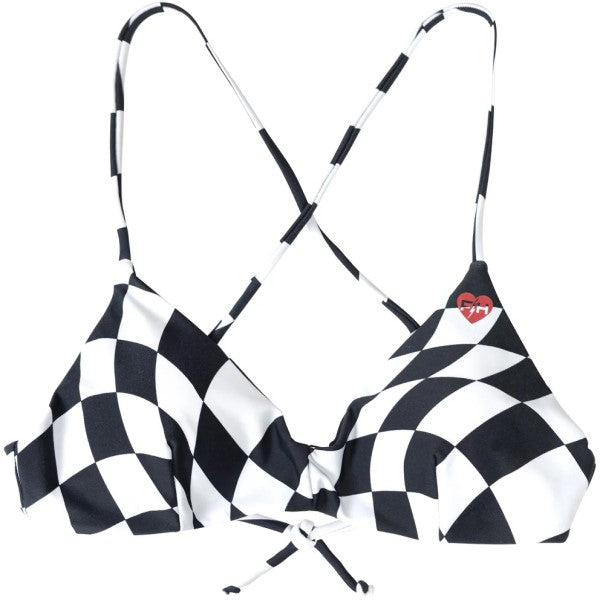 Bikini 2 pièces Trip Femme Supérieur Noir/Blanc de face
