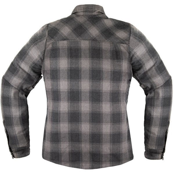 Manteau de Moto en Flanelle Fallblock CX Femme Icon noir, de dos