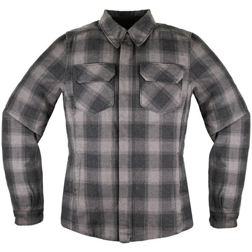 Manteau de Moto en Flanelle Fallblock CX Femme Icon noir, de face