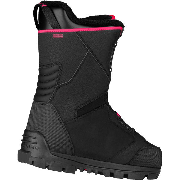 Bottes de Motoneige X-Cross Pro BOA Noir/Rose incliné de dos