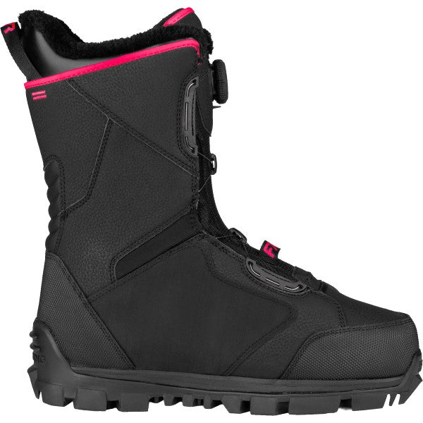 Bottes de Motoneige X-Cross Pro BOA Noir/Rose de gauche