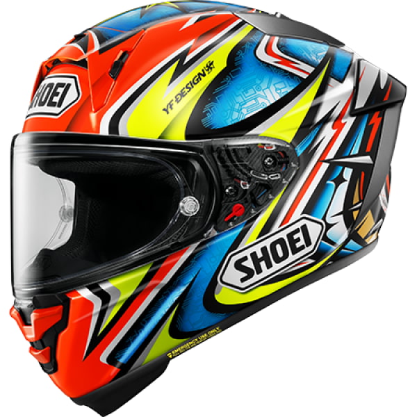 Casque Intégral de Moto X-Fifteen Daijiro Shoei rouge et multicolore