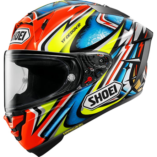 Casque Intégral de Moto X-Fifteen Daijiro Shoei rouge et multicolore