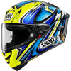 Casque Intégral de Moto X-Fifteen Daijiro Shoei jaune et bleu