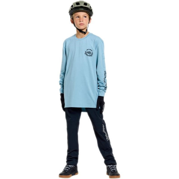 Maillot de Vélo Ruckus Ride Carbs Junior Bleu Clair essayage de face