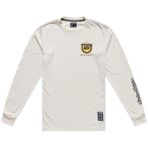 Maillot de Vélo Skyline Ride Happy Manches Longues Junior Gris/Jaune de face