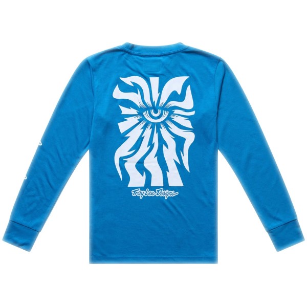 Maillot de Vélo Skyline Ride One Eye Manches Longues Junior Bleu de dos