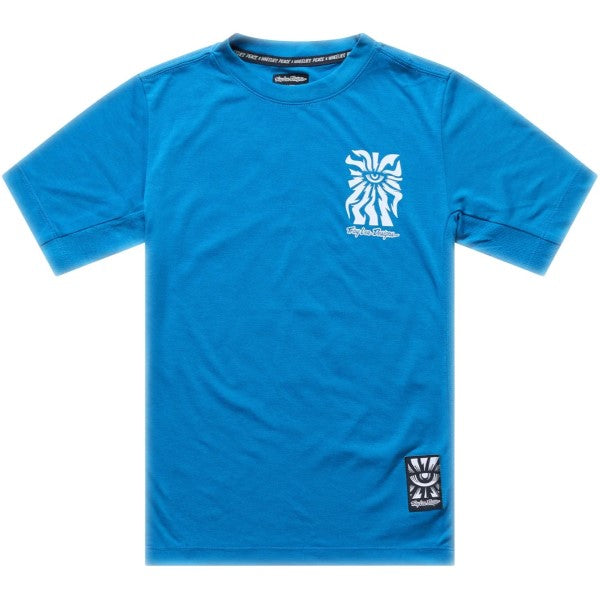 Maillot de Vélo Skyline Ride One Eye Manches Courtes Junior Bleu de face