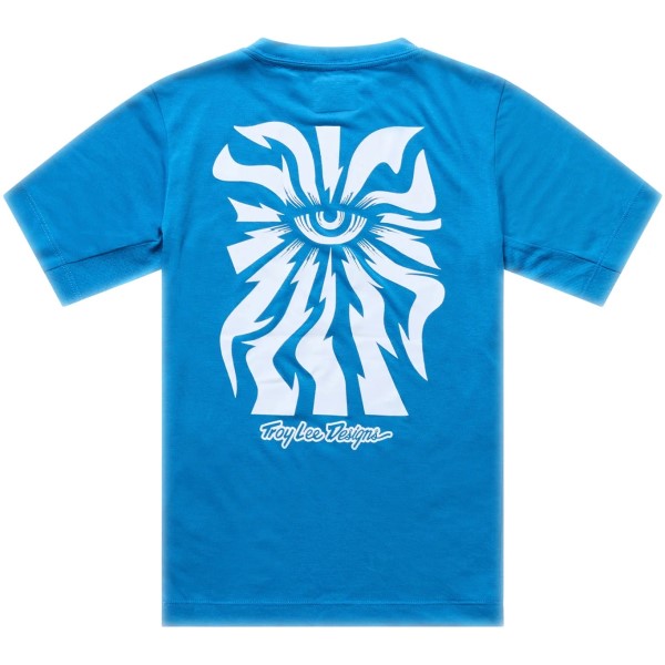 Maillot de Vélo Skyline Ride One Eye Manches Courtes Junior Bleu de dos