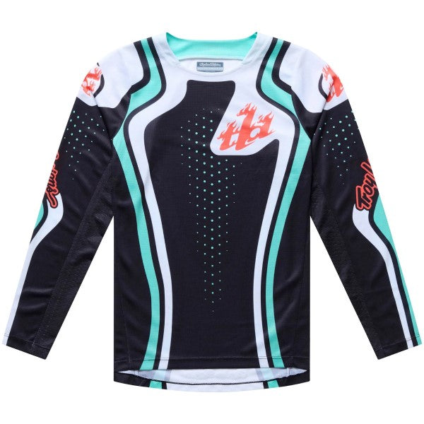 Chandail de Motocross GP Pro LS Roller Junior Noir/Bleu/Blanc de face