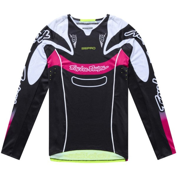 Chandail de Motocross SE Pro LS Salvo Junior Noir/Multicolore de face