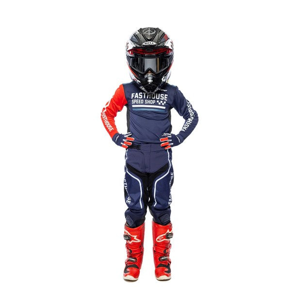 Pantalon de Motocross Grindhouse Hudson Junior Bleu/Rouge