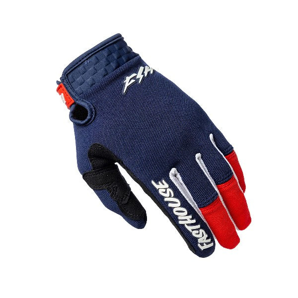 Gants de Motocross Speed Style Hudson  Junior/Fasthouse/bleu rouge/gauche
