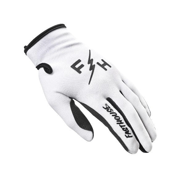 Gants de Motocross Carbon Eternal Junior/Fasthouse/blanc/gauche