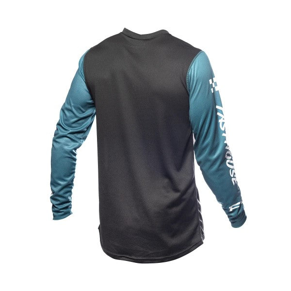 Chandail de Motocross Carbon Force Junior Gris/Bleu, Dos