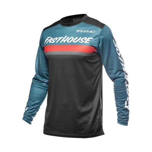 Chandail de Motocross Carbon Force Junior Gris/Bleu, de face