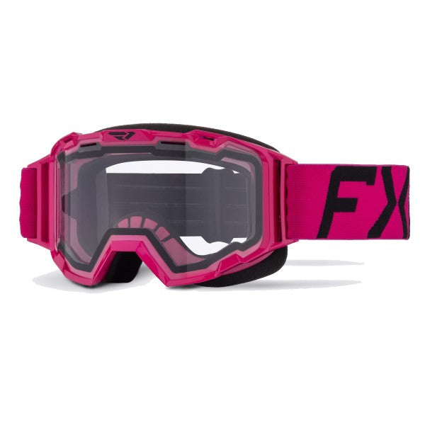 Lunettes de Motoneige Maverick Junior FXR rose et noir incliné de face