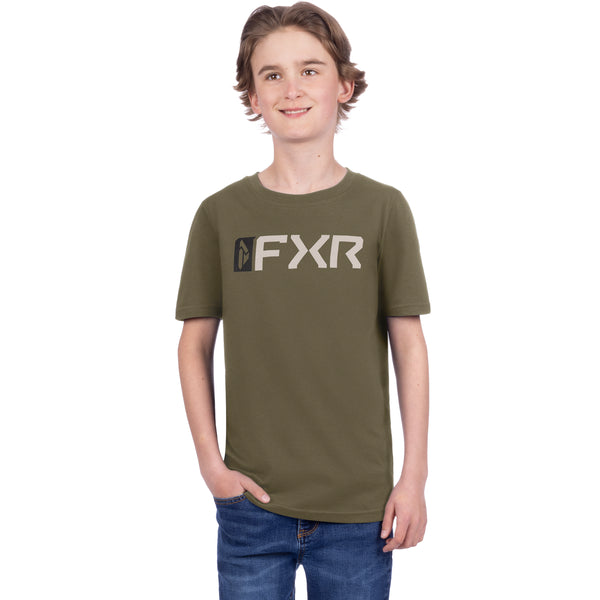 T-Shirt Mitered Premium Junior Kaki, de face