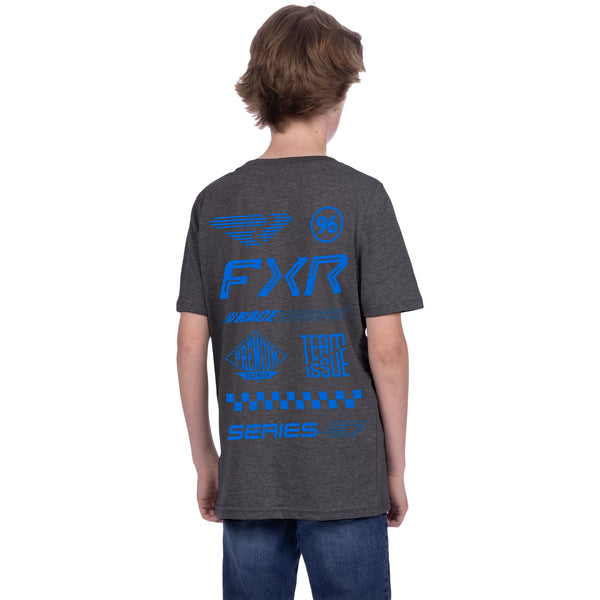 T-Shirt Pedigree Premium Junior Gris/Bleu, de dos