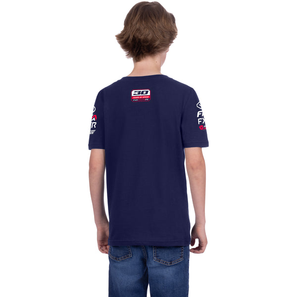 T-Shirt Race Division Premium Junior Bleu, de dos